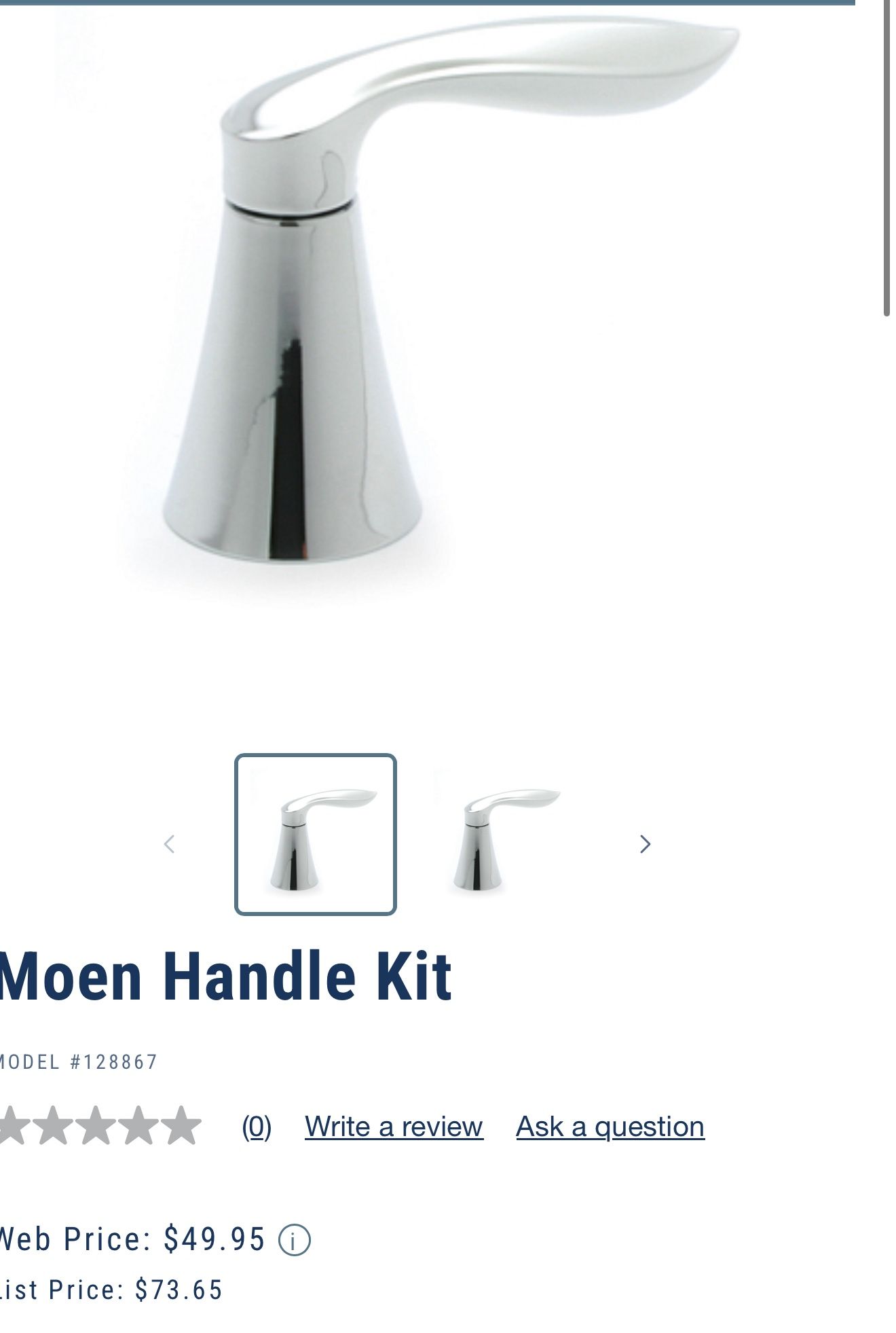 Moen Handle Kit SKU: MODEL #128867 And #128868