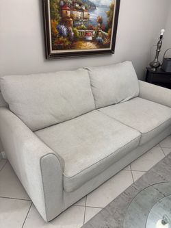 Light Gray Fabric Two-Seat Queen Sleeper