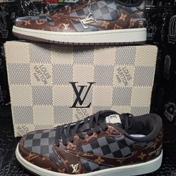 "Custom" Jordan 1 Lows Louis V's Travis Scott Collabs US  11 New