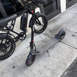 KEQ Electric Scooter Adults with Dual Suspension 10" Solid Tires Max 22Mph