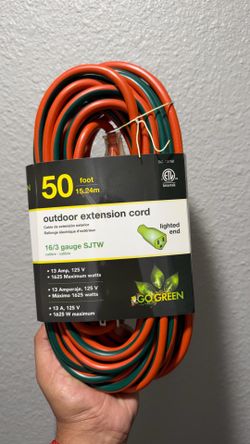 Go green Outdoor extension cord 50ft Go Green Extension de luz 50ft