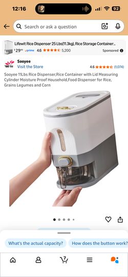 Rice Dispenser/cereal Dispenser 11 Pounds