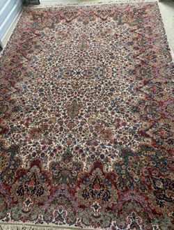 Karastan Floral Kirman Wool Pile Vintage Rug