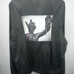Canvas Mens Size Large Perseus Medusa lightweight bomber jacket. Excellent condition awesome, awesome graphic print iconic Greek Mythology Perseus beh