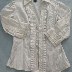 White Heart Button Blouse 