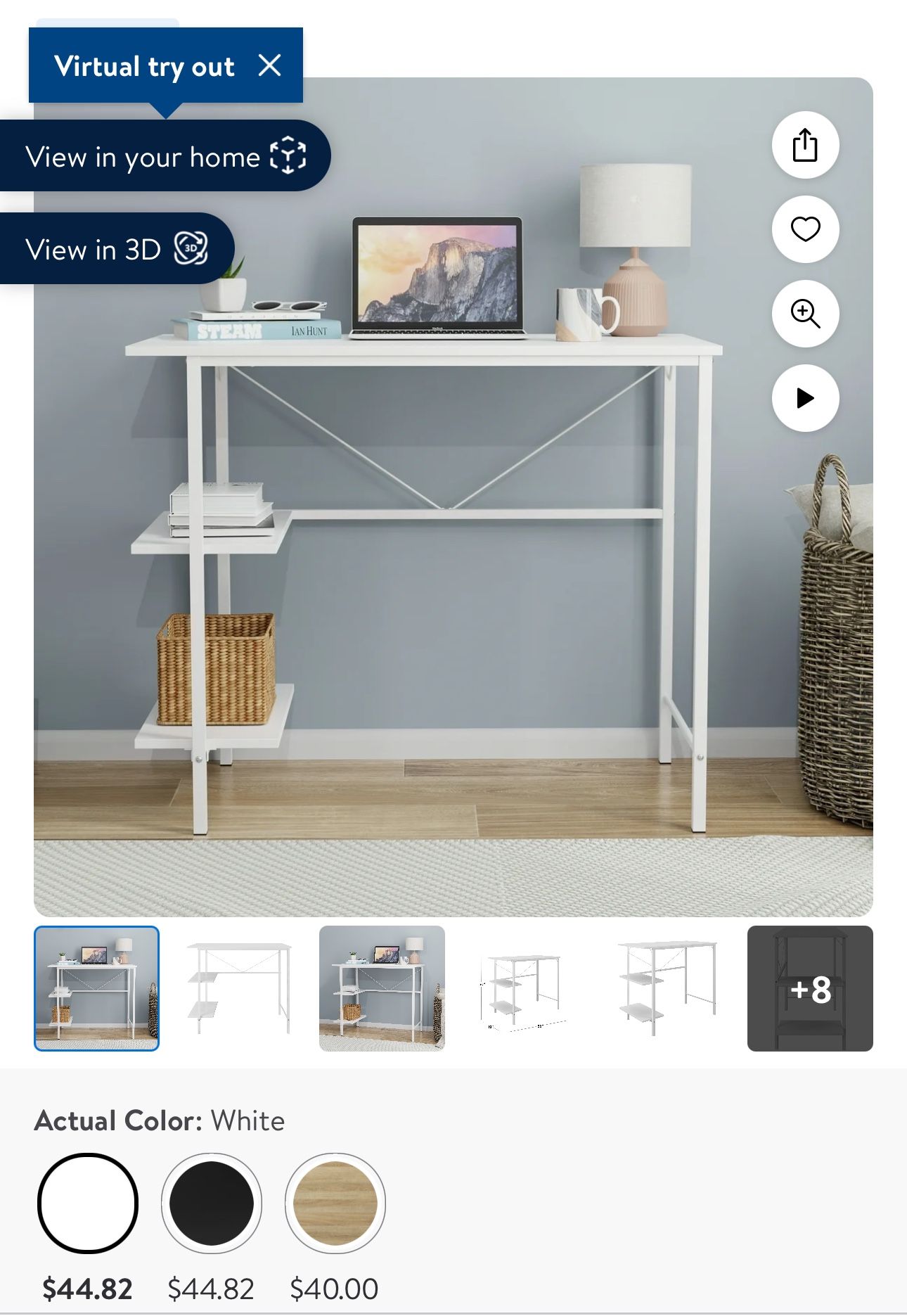 Pierce Collection Storage Desk-white