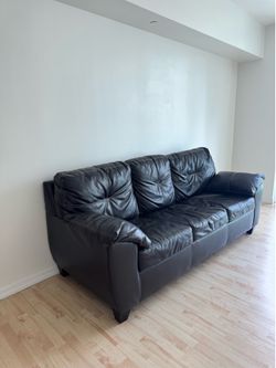 Brown leather couch