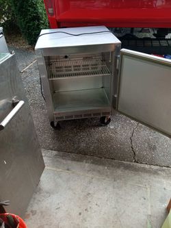 Commercial Undercounter Refrigerator on Casters and sink