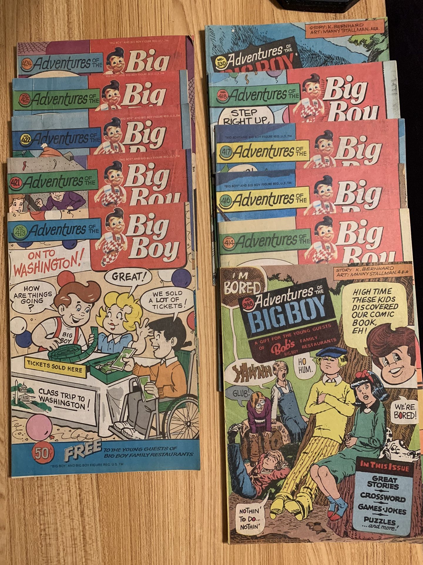 BOB’S BIG BOY COMIC BOOKS /MENUS
