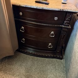 Faux Marble End Table 