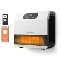 White Brightown Wall Heater for Indoor Use Alexa 1500W Adjustable Thermostat Easy Mount Home Space Heater Retails $143