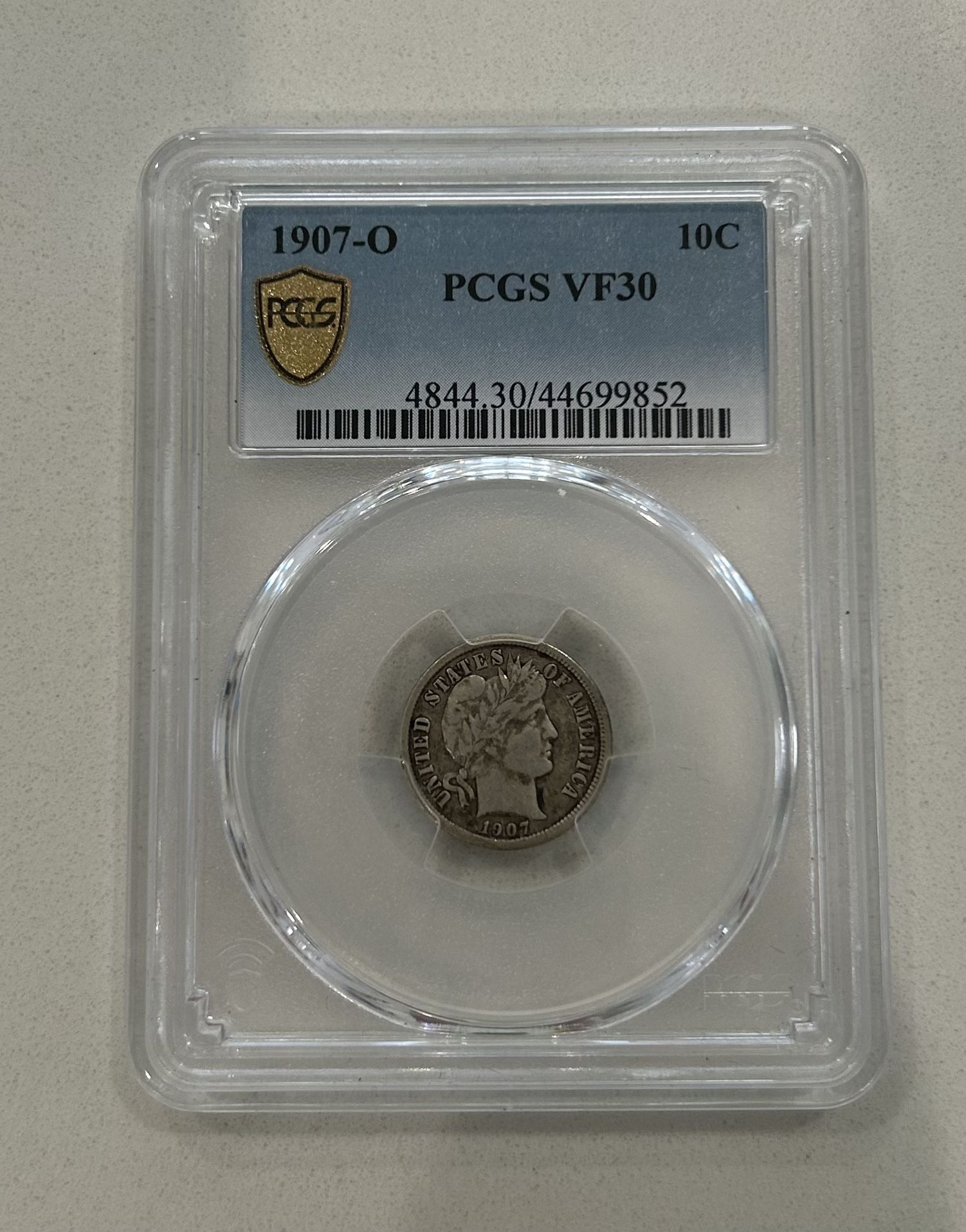1907-O 10C, Coin, PCGS VF30 #(contact info removed)2