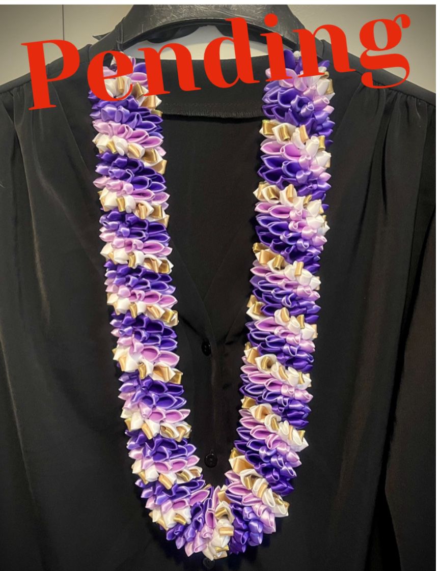 Graduation Plumeria Ribbon Lei / Necklace 