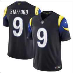 Los Angeles Rams Stafford Black Jersey S M L XL XXL