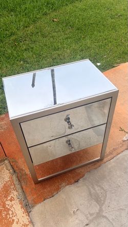 Mirrored 2-Drawer Nightstand