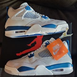 DS Air Jordan 4 IV Retro GS Military Blue 2024 Size 7 Youth Grade School 8.5 Women Industrial Off White Nike
