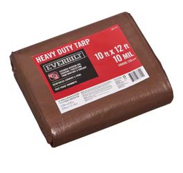 10 ft. x 12 ft. Brown and Silver Heavy Duty Tarp @B9-971