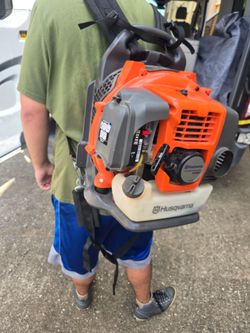 Husqvarna 150BT gas backpack leaf blower.