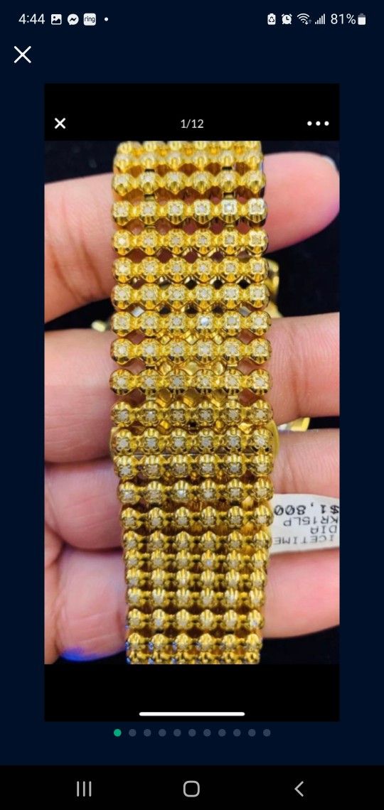 Ice Time Goldtone Diamond Band ONLY FO SALE NOT WATCH 3.5 Karats CASH ONLY