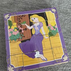 Melissa & Doug Disney Princess Wooden Cube Puzzle With Storage Tray