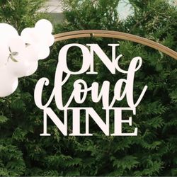 On Cloud Nine Backdrop Wood Sign