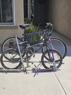 2 Bikes And 2 Razor Scooters