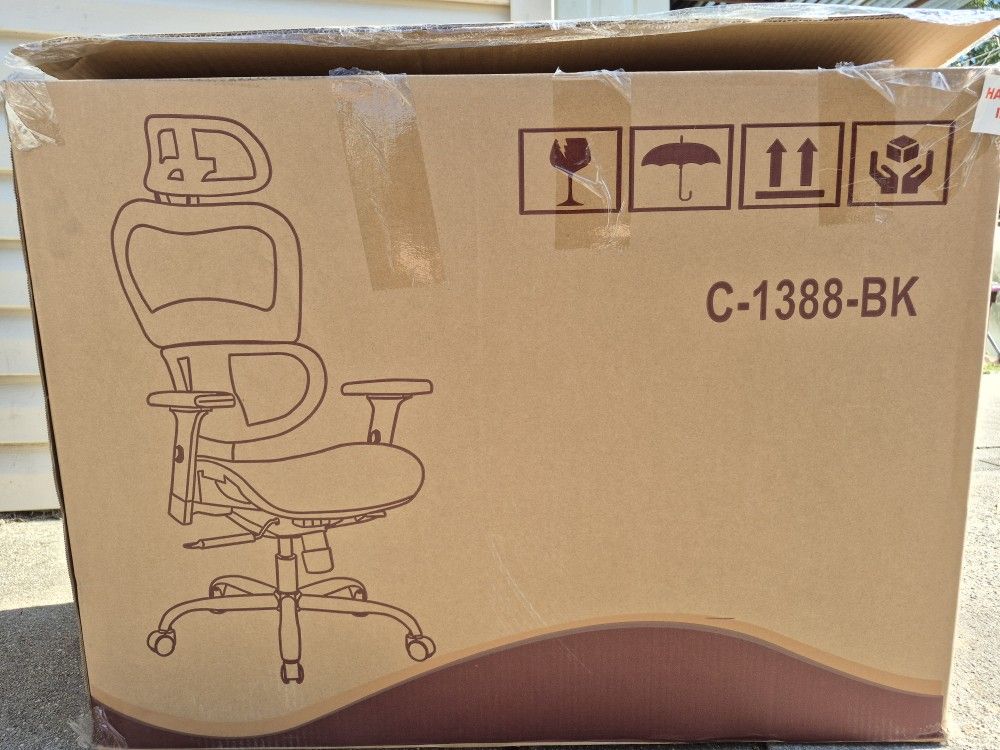 Black Office Chair With Head Rest C1388
