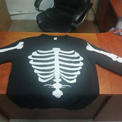 Black Skeleton Sweater - Halloween / Graphic Knit Pullover