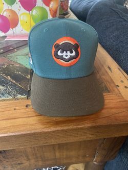CHICAGO CUBS 1990 ALL STAR GAME PINE NEEDLE GREEN ORANGE BRIM NEW ERA FITTED HAT 7 3/8