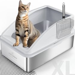 New in box Stainless Steel Litter Box | XL Enclosed Cat Litter Boxes with Lid 