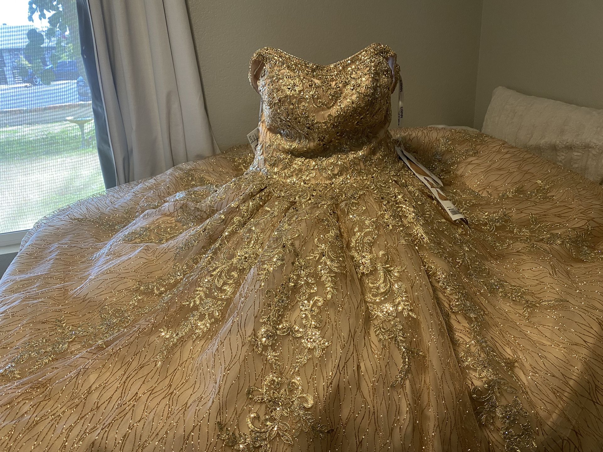 Rose Gold Quinceanera Dress