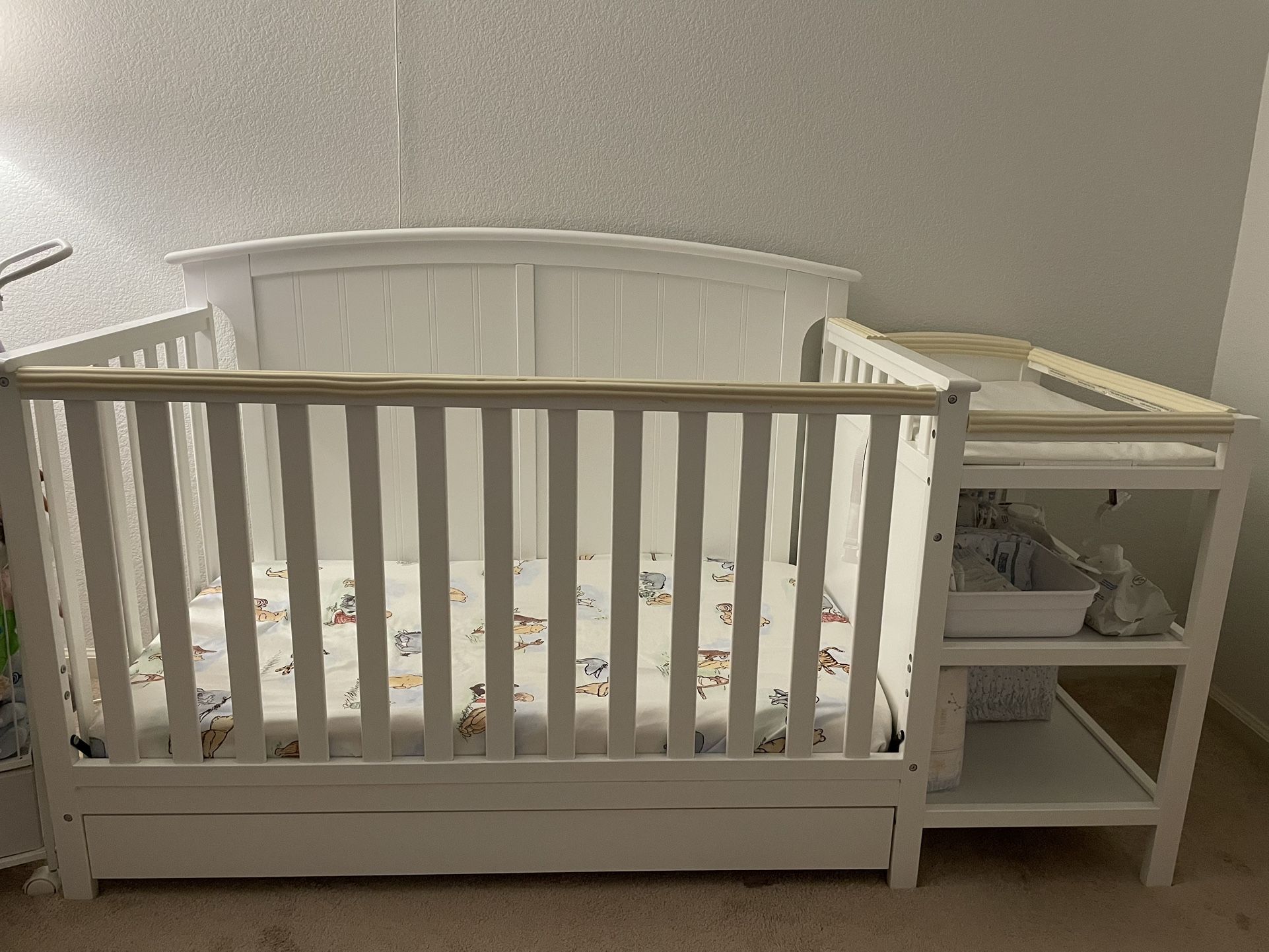 Baby Crib With Changing Table And Mattress