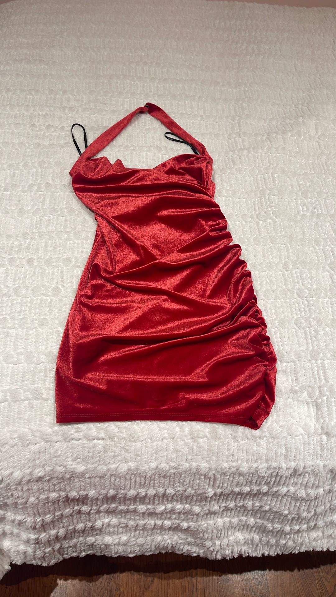Red Velour Mini Dress Size Small(forever21)