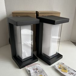 18w Outdoor Porch Lights Exterior Lighting Fixtures Wall Mount Rectangular Modern Patio Sconces 1800Lm 6000k Aluminum Black IP65 for Garage House Fron