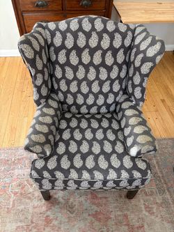Traditional vintage wingback chair