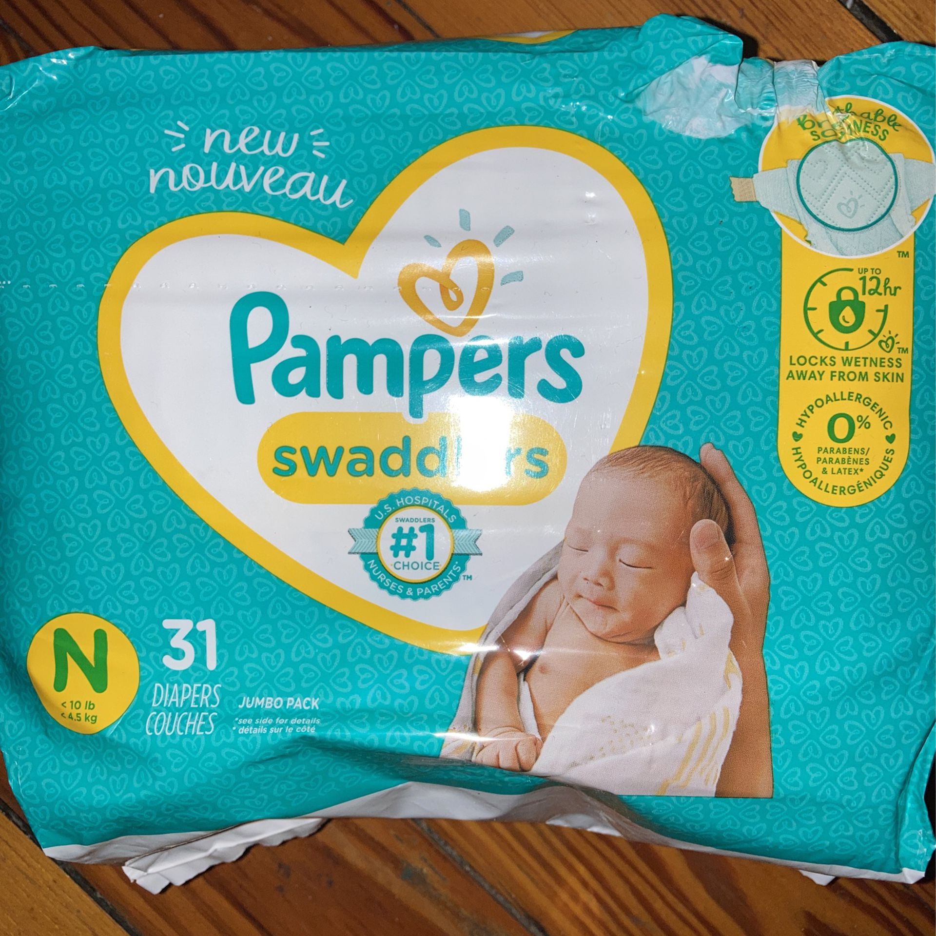 Brand New Never Opened Size N Diapers 