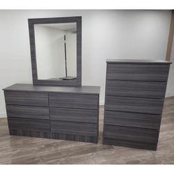 DRESSER WITH MIRROR AND CHEST/ DELIVERY AVAILABLE 