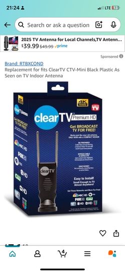 ClearTV CTV-Mini Black Plastic As Seen on TV Indoor Antenna