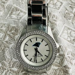 Jack Mason Carolina Panthers Silver Sport Bracelet Watch Rare like NEW