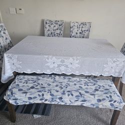 New Dining Table With 4 Chairs  and a Bench