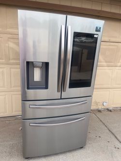 Refrigerator Samsung hub stainless steel 4 door counter depth