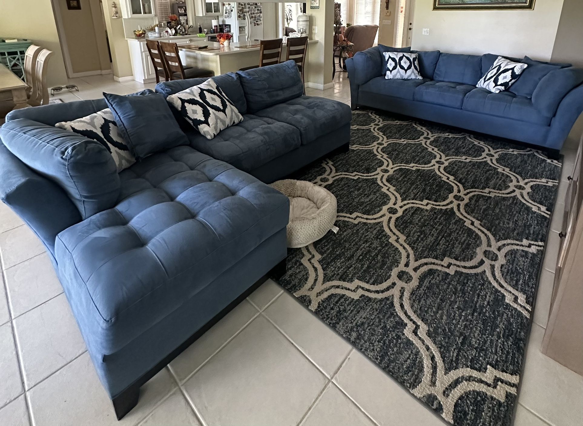 Blue Sectional Couch 