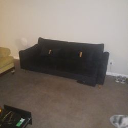 Black And Gold Suede Couch 