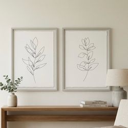 Botanical Line Art Set of 2