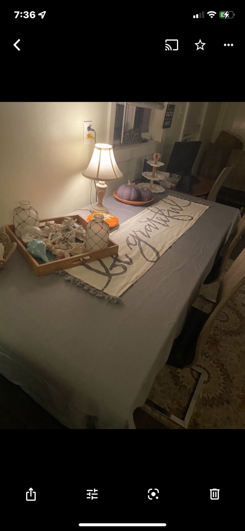 Large Veneered Wood Fam Table