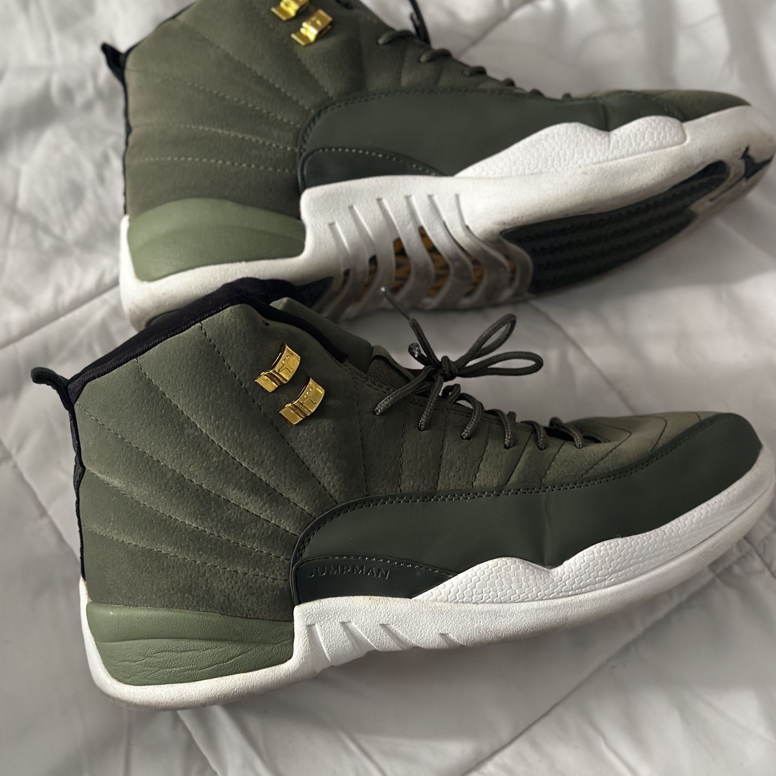 Army green jordan 12 new arrivals