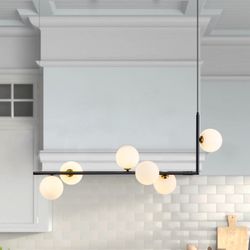 6 - Light Kitchen Island Globe Pendant