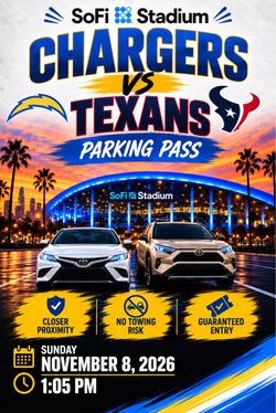 SoFi Stadium Parking Pass - Chargers vs. Texans