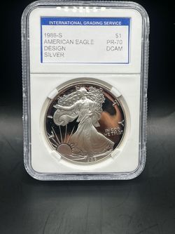 1986 - San Francisco Mint Proof America Silver Eagle .999 Graded
