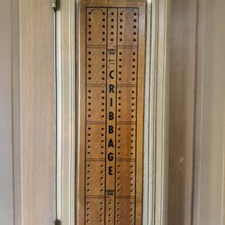 Large Wooden Cribbage Board w/ Pegs – Wall Mount / Tournament Style